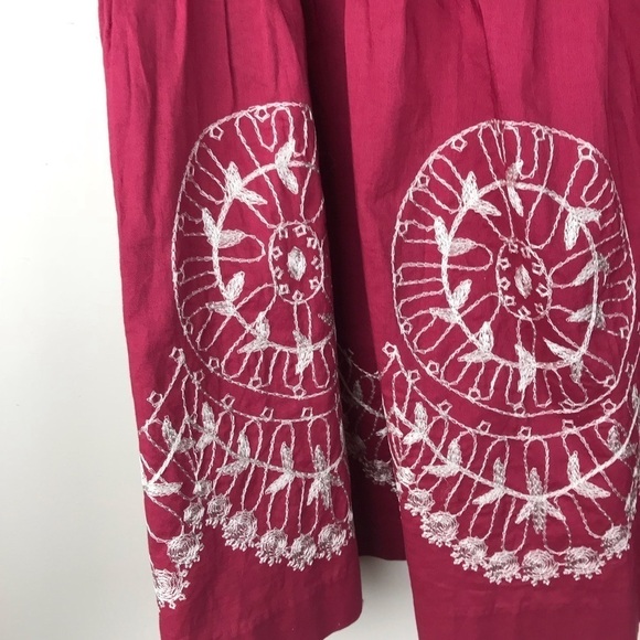 JC Penney Work to Weekend Embroidered Cranberry Red Skirt Size 16 NEW - Picture 2 of 5